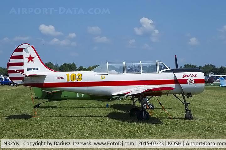 N32YK, 1986 Yakovlev Yak-52 C/N 866907, Yakovlev Yak-52  C/N 866907, N32YK