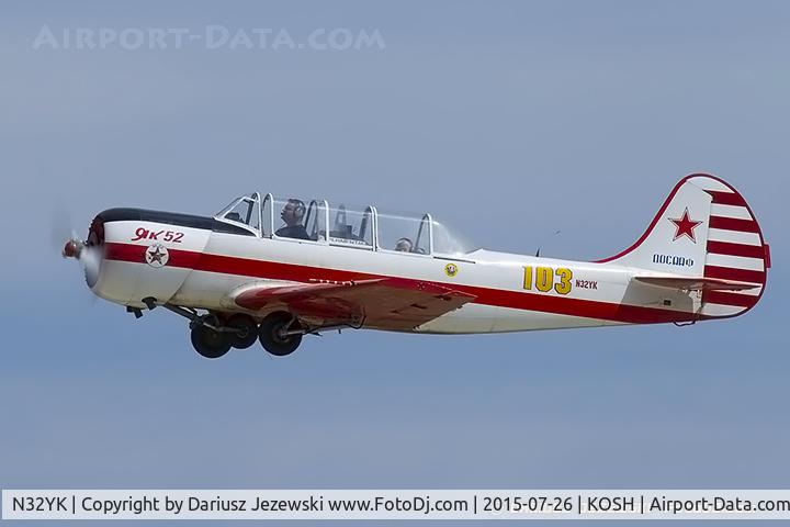 N32YK, 1986 Yakovlev Yak-52 C/N 866907, Yakovlev Yak-52  C/N 866907, N32YK