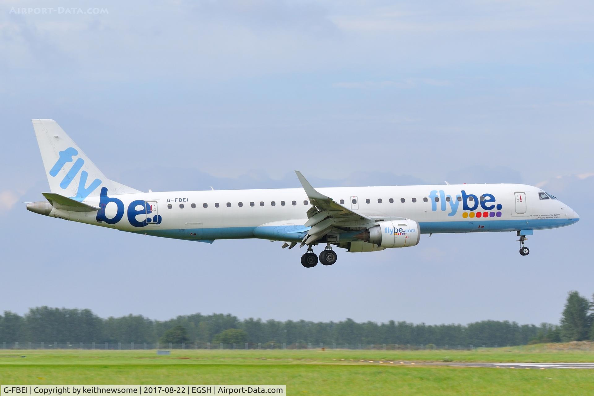 G-FBEI, 2007 Embraer 195LR (ERJ-190-200LR) C/N 19000143, Arriving from Exeter.