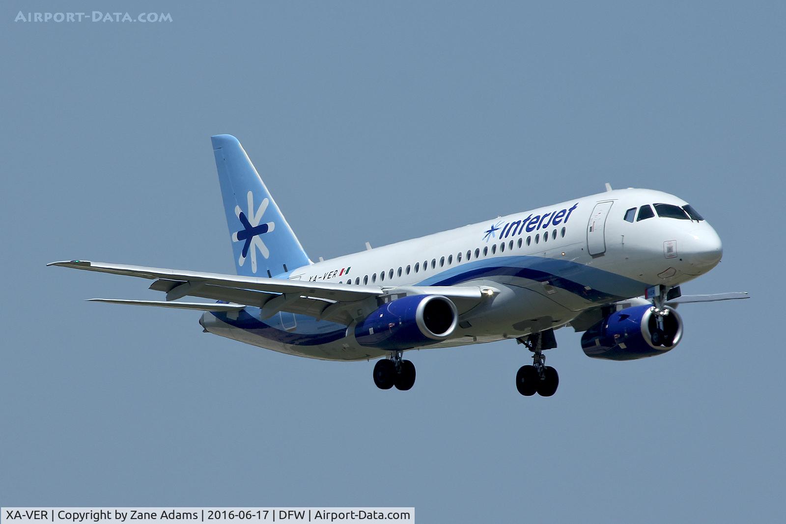 XA-VER, 2014 Sukhoi Superjet 100-95B C/N 95081, Arriving at DFW Airport