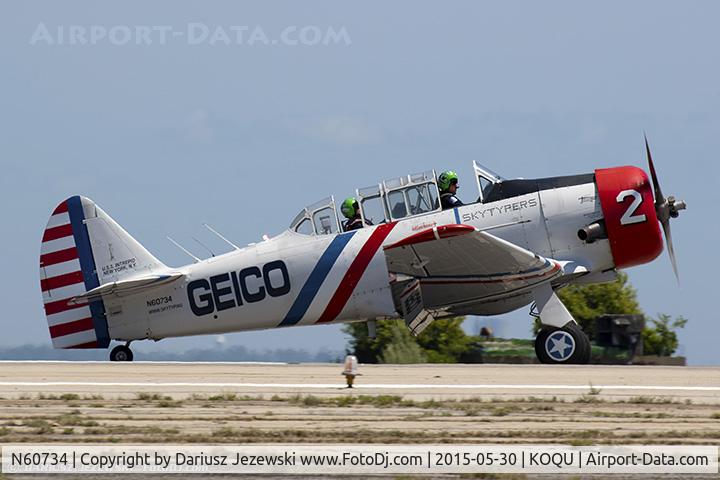 N60734, 1940 North American SNJ-2 Texan C/N 2032, North American SNJ-2 Texan  C/N 2032 - Geico Skytypers, N60734