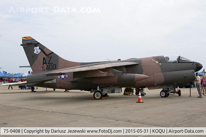 75-0408, 1975 LTV A-7D Corsair II C/N D-458, A-7D Corsair II 75-0408 - Quonset Air Museum