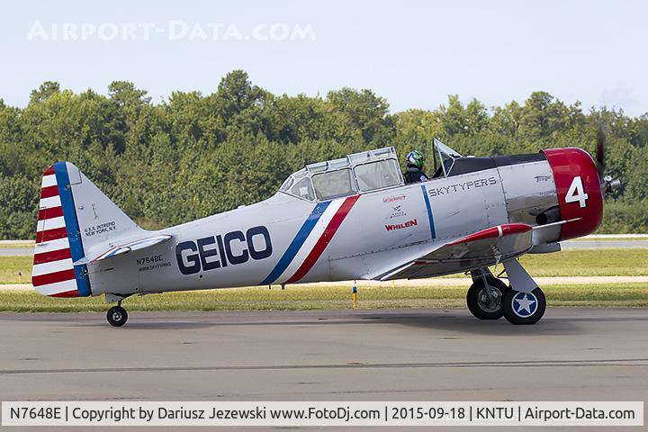 N7648E, 1942 North American SNJ-3 Texan C/N 78-6987, North American SNJ-3 Texan  C/N 786987 - Geico Skytypers, N7648E