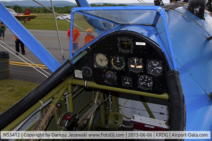 N55412, 1941 Boeing A75L300 C/N 75-1551, Cockpit of Boeing A75L300 PT-13 Kaydet  C/N 75-1551, N55412