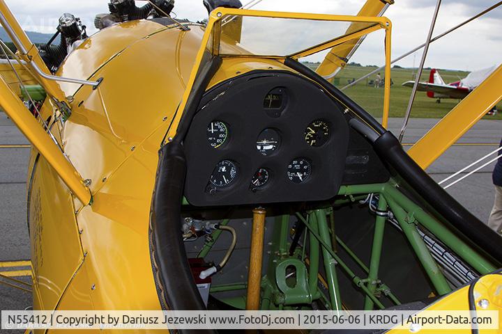 N55412, 1941 Boeing A75L300 C/N 75-1551, Cockpit of Boeing A75L300 PT-13 Kaydet  C/N 75-1551, N55412