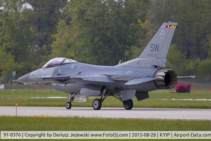 91-0376, 1991 General Dynamics F-16C Fighting Falcon C/N CC-74, F-16CJ Fighting Falcon 91-0376 SW from 77th FS 