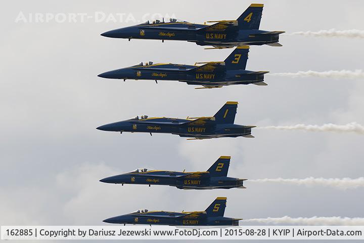 162885, McDonnell Douglas F/A-18B Hornet C/N 434/B076, F/A-18B Hornet 162885  from Blue Angels Demo Team  NAS Pensacola, FL