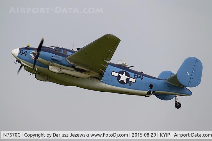 N7670C, 1945 Lockheed PV-2 Harpoon C/N 15-1438, Lockheed PV-2 Harpoon Bu 37472  C/N 15-1438, N7670C