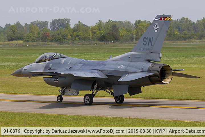 91-0376, 1991 General Dynamics F-16C Fighting Falcon C/N CC-74, F-16CJ Fighting Falcon 91-0376 SW from 77th FS 