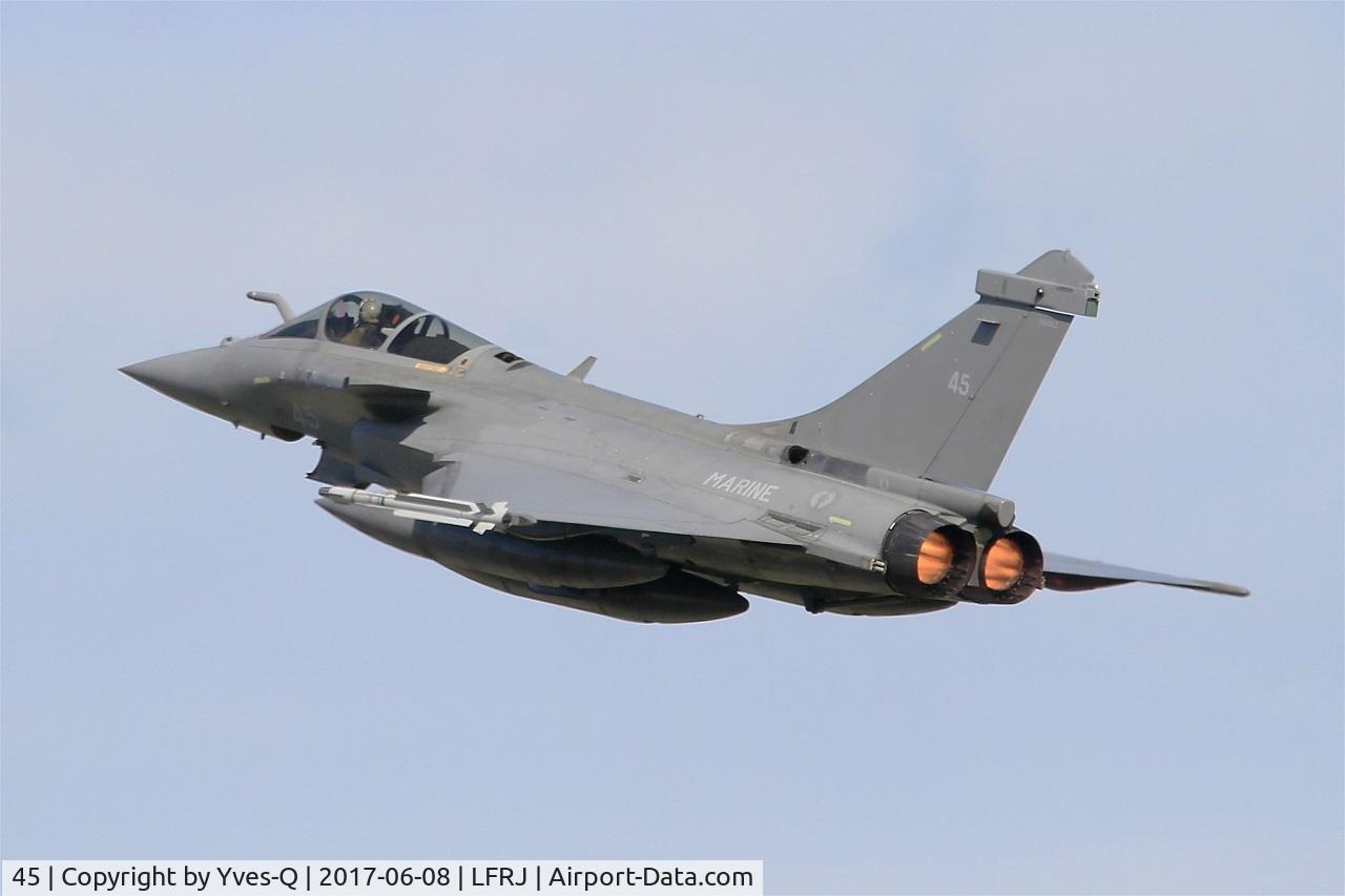 45, 2015 Dassault Rafale M C/N 45, Dassault Rafale M, Take off rwy 26, Landivisiau Naval Air Base (LFRJ) Tiger Meet 2017