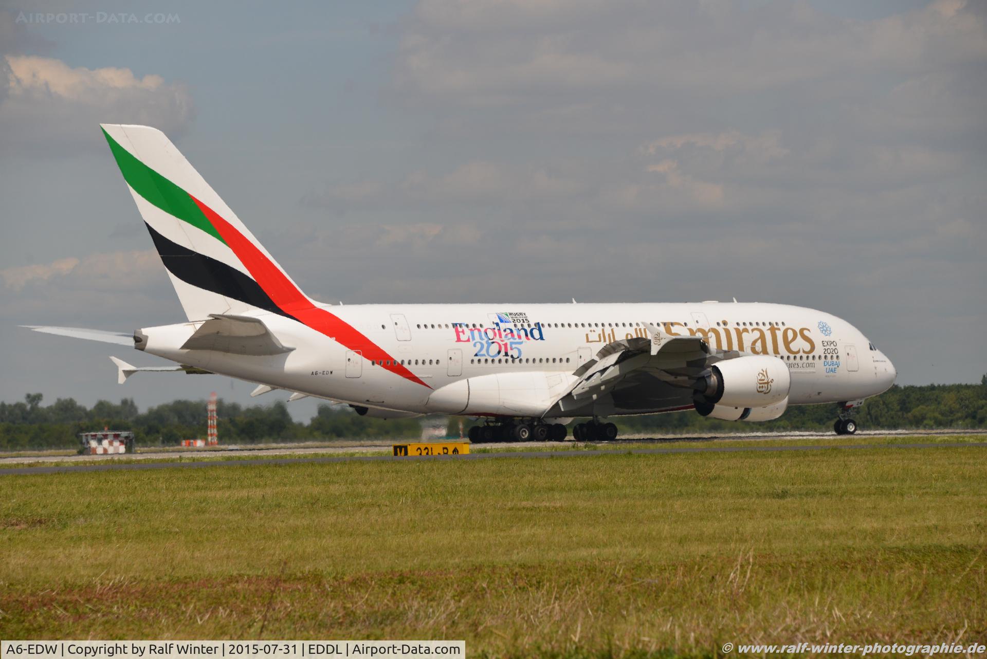 A6-EDW, 2012 Airbus A380-861 C/N 103, Airbus A380-861 - EK UAE Emirates 'Expo 2020 Dubai' - 103 - A6-EDW - 31.07.2015 - DUS