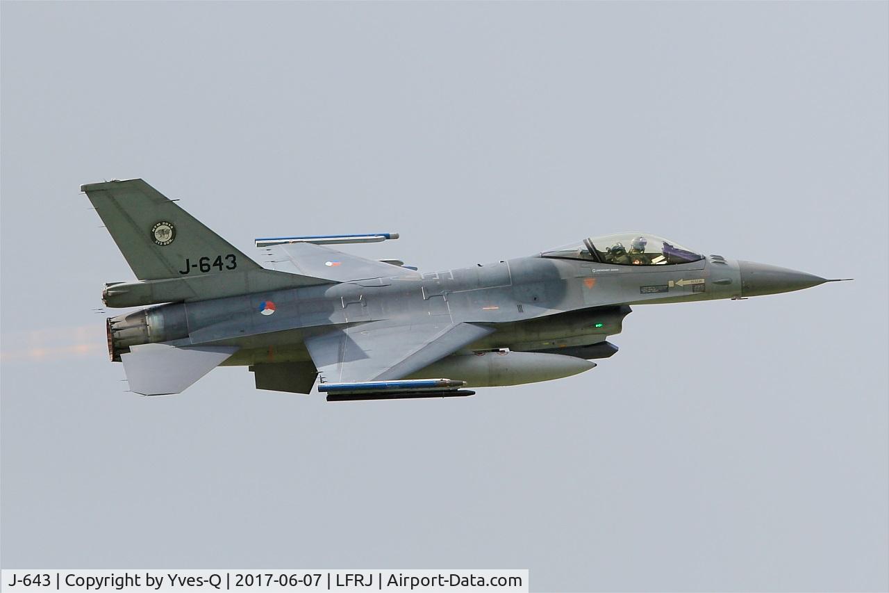 J-643, 1980 Fokker F-16AM Fighting Falcon C/N 6D-75, Fokker F-16AM Fighting Falcon, Take off rwy 26, Landivisiau Naval Air Base (LFRJ) Tiger Meet 2017