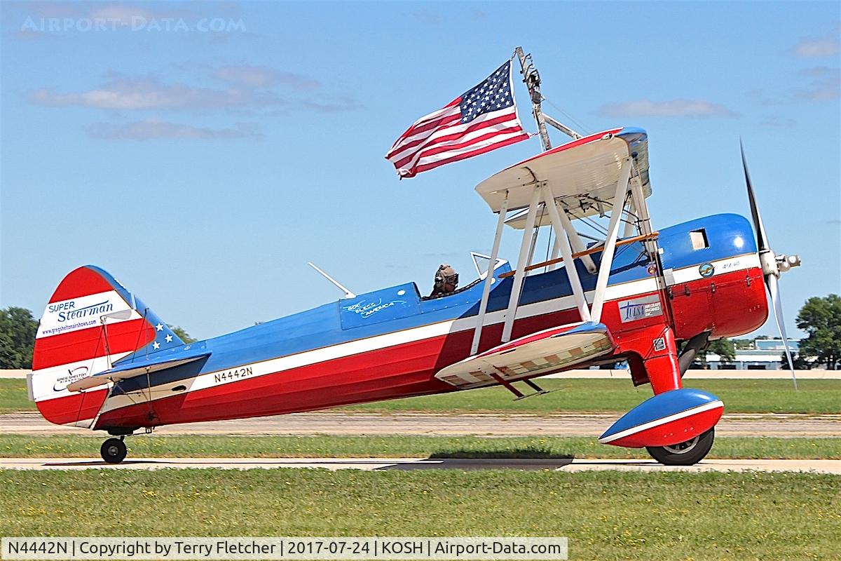 N4442N, 1943 Boeing A75N1 (PT17) C/N 75-7893, At 2017 EAA Airventure at Oshkosh
