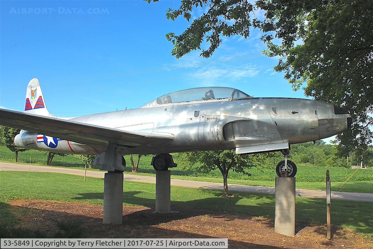 53-5849, 1953 Lockheed T-33A-1-LO Shooting Star C/N 580-9250, Outside American Legion Post in Sherwood , WI