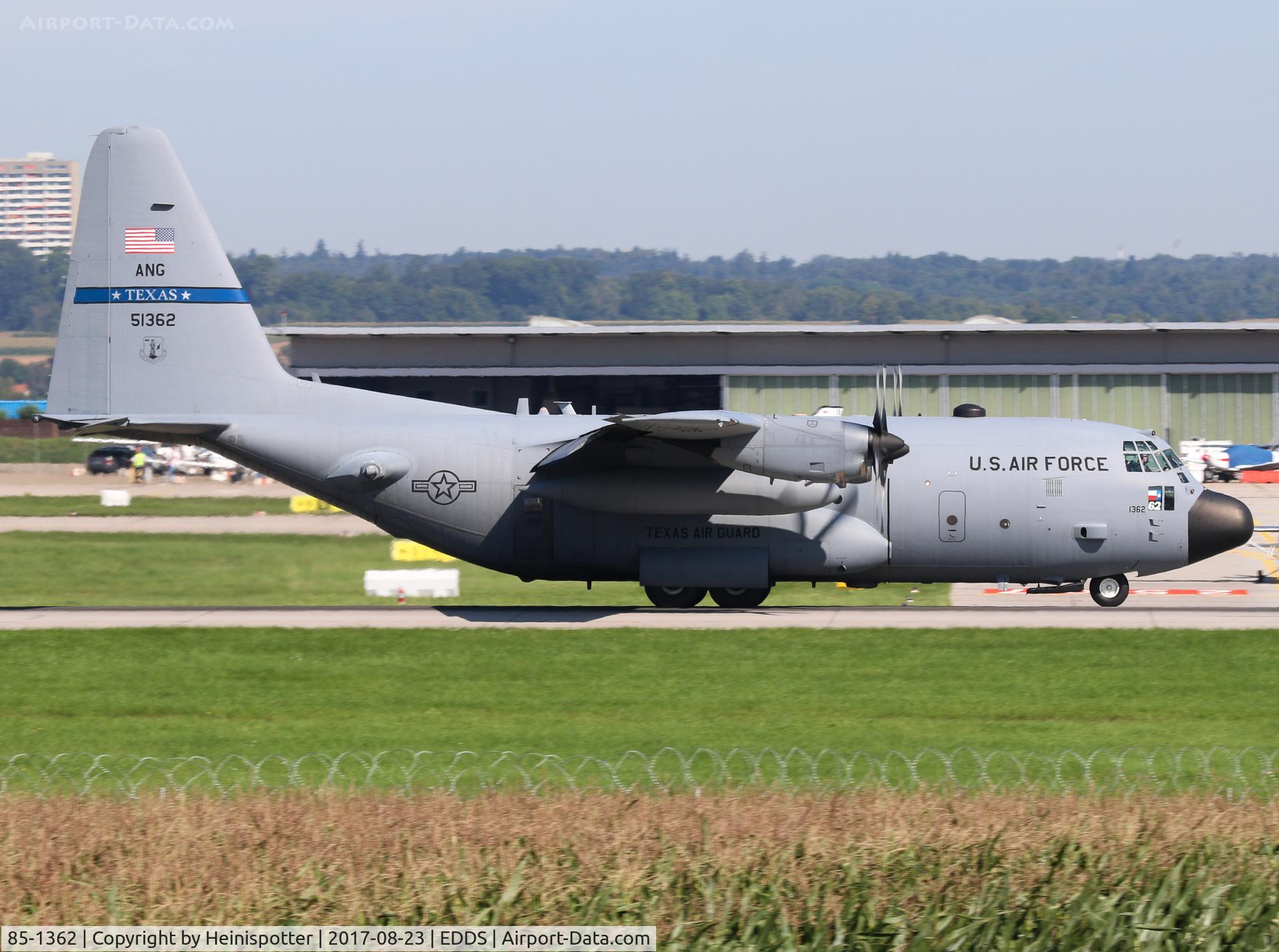 85-1362, 1985 Lockheed C-130H Hercules C/N 382-5072, 85-1362 at Stuttgart Airport.
