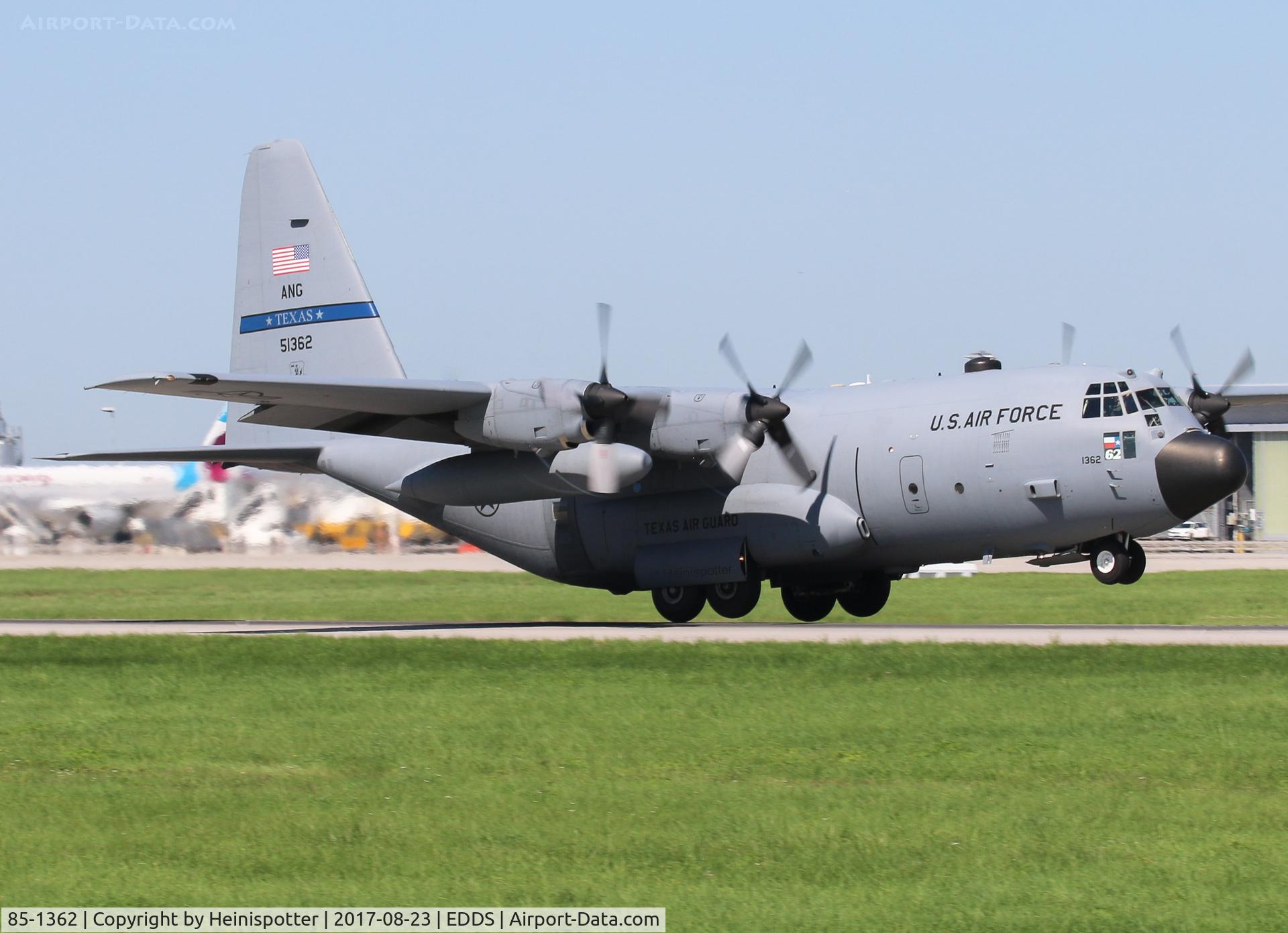 85-1362, 1985 Lockheed C-130H Hercules C/N 382-5072, 85-1362 at Stuttgart Airport.