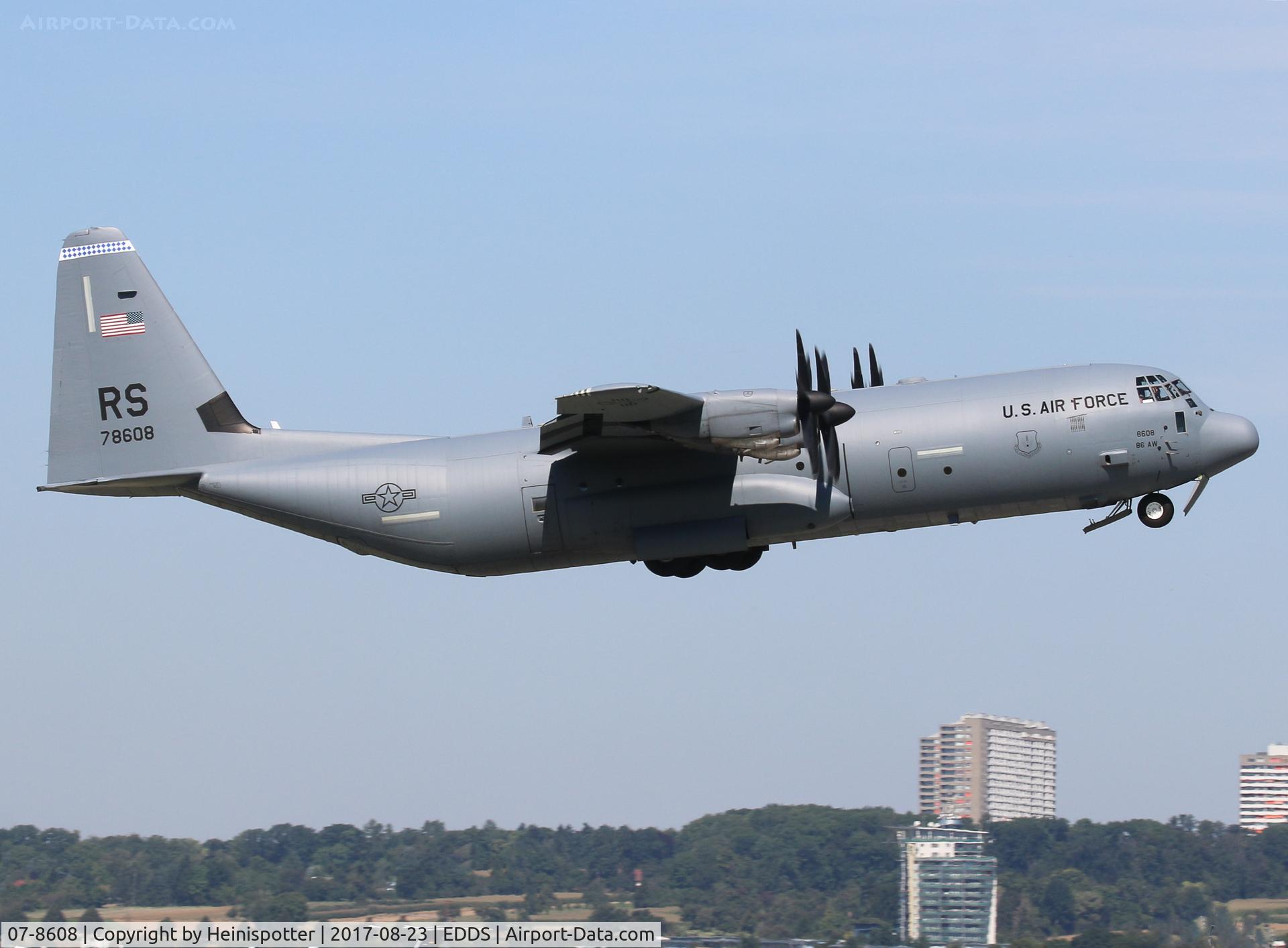 07-8608, 2009 Lockheed Martin C-130J-30 Super Hercules C/N 382-5622, 07-8608 at Stuttgart Airport.