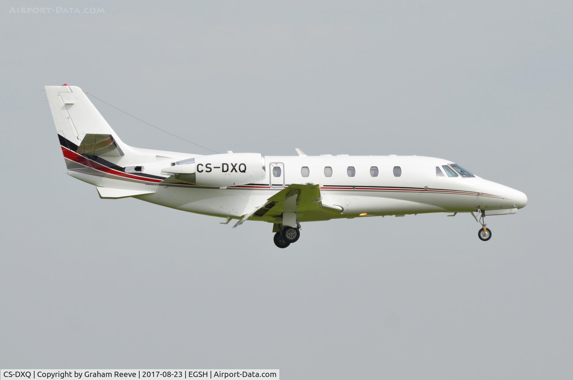 CS-DXQ, 2007 Cessna 560XL Citation XLS C/N 560-5704, Landing at Norwich.