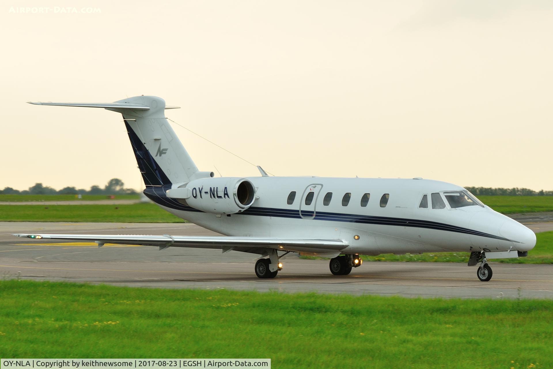 OY-NLA, 1984 Cessna 650 Citation III C/N 650-0070, Leaving Norwich, regular visitor in the past.