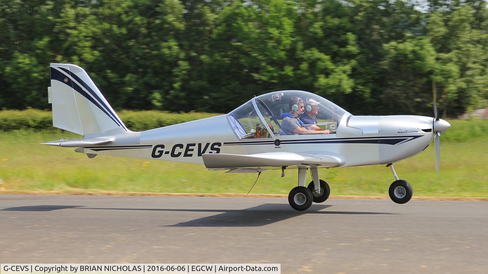 G-CEVS, 2007 Cosmik EV-97 TeamEurostar UK C/N 3102, Departing Welshpool.