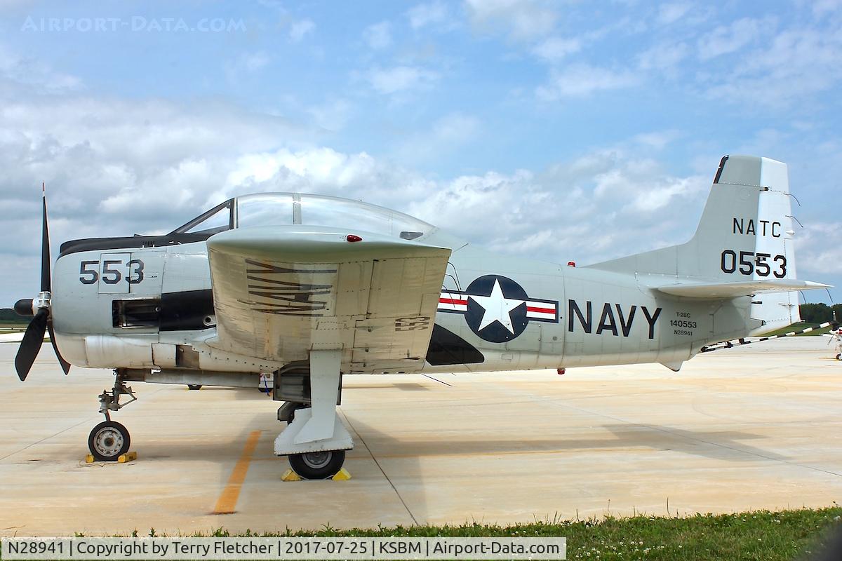 N28941, 1956 North American T-28C Trojan C/N 226-130 (140553), At Sheboygan County Memorial Airport in Wisconsin