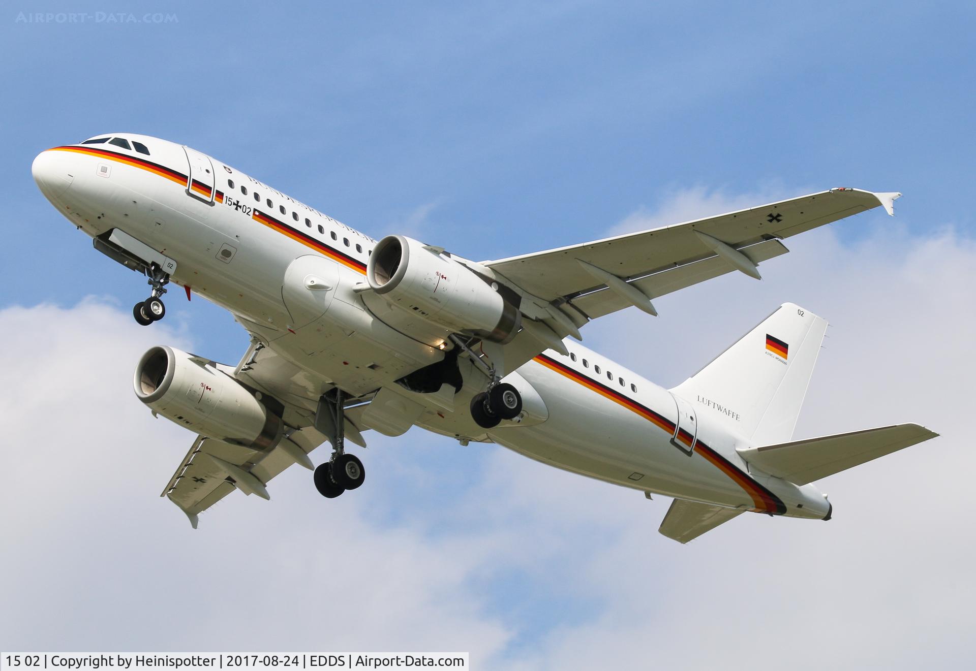 15 02, 2009 Airbus ACJ319 (A319-133/CJ) C/N 4060, 15+02 at Stuttgart Airport.