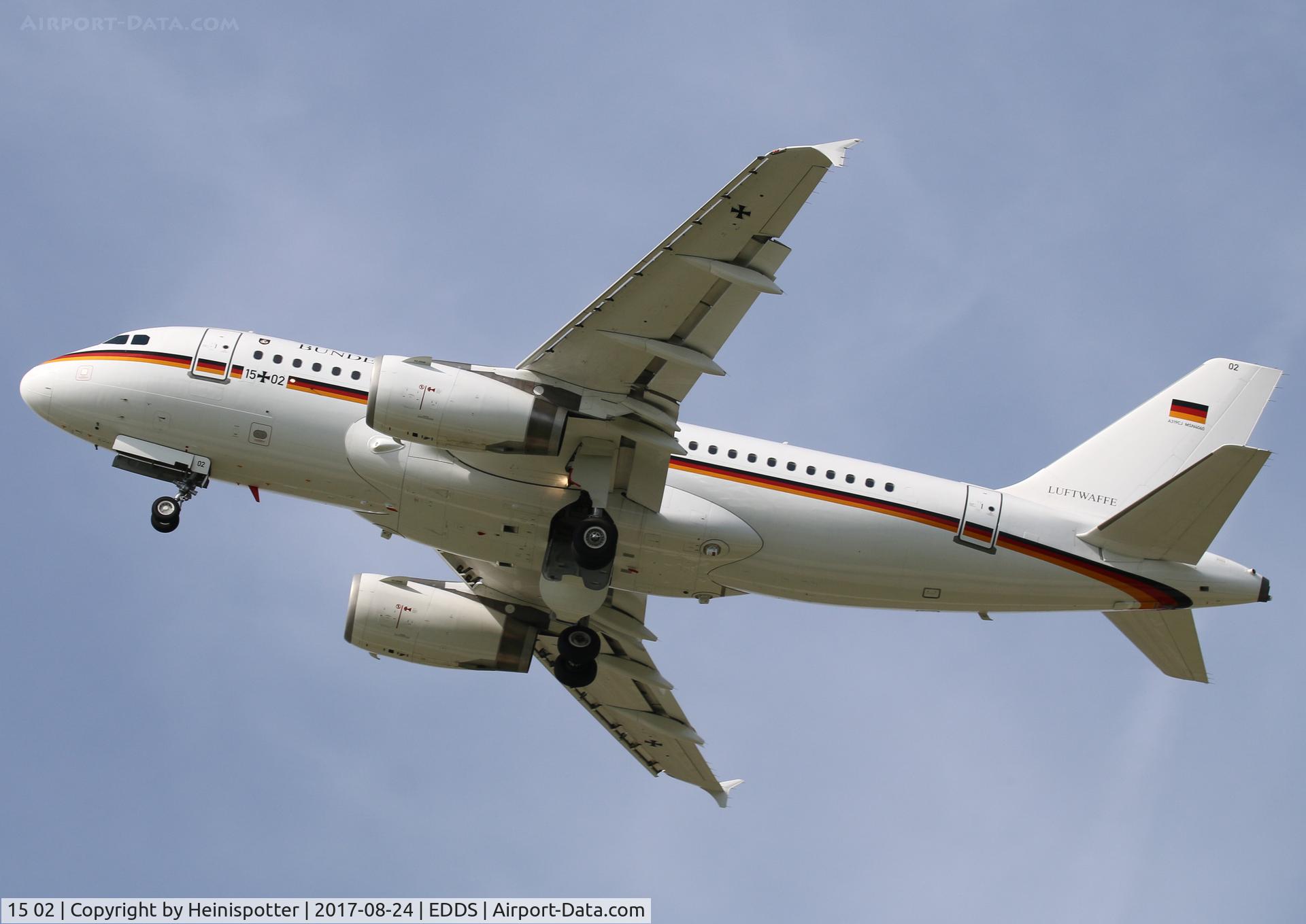 15 02, 2009 Airbus ACJ319 (A319-133/CJ) C/N 4060, 15+02 at Stuttgart Airport.