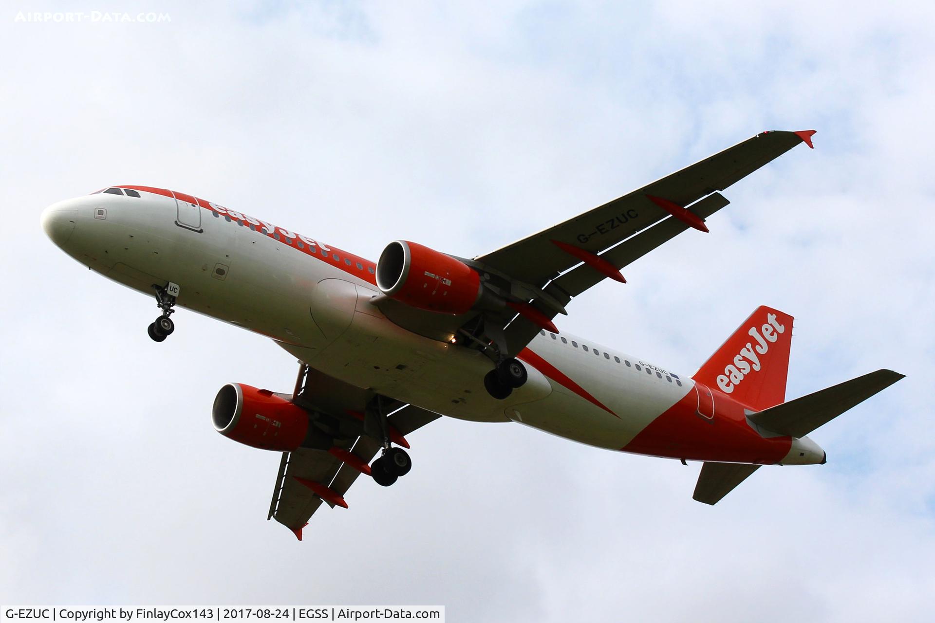 G-EZUC, 2011 Airbus A320-214 C/N 4591, Landing at London Stansted (STN) from Glasgow (GLA) as U2212