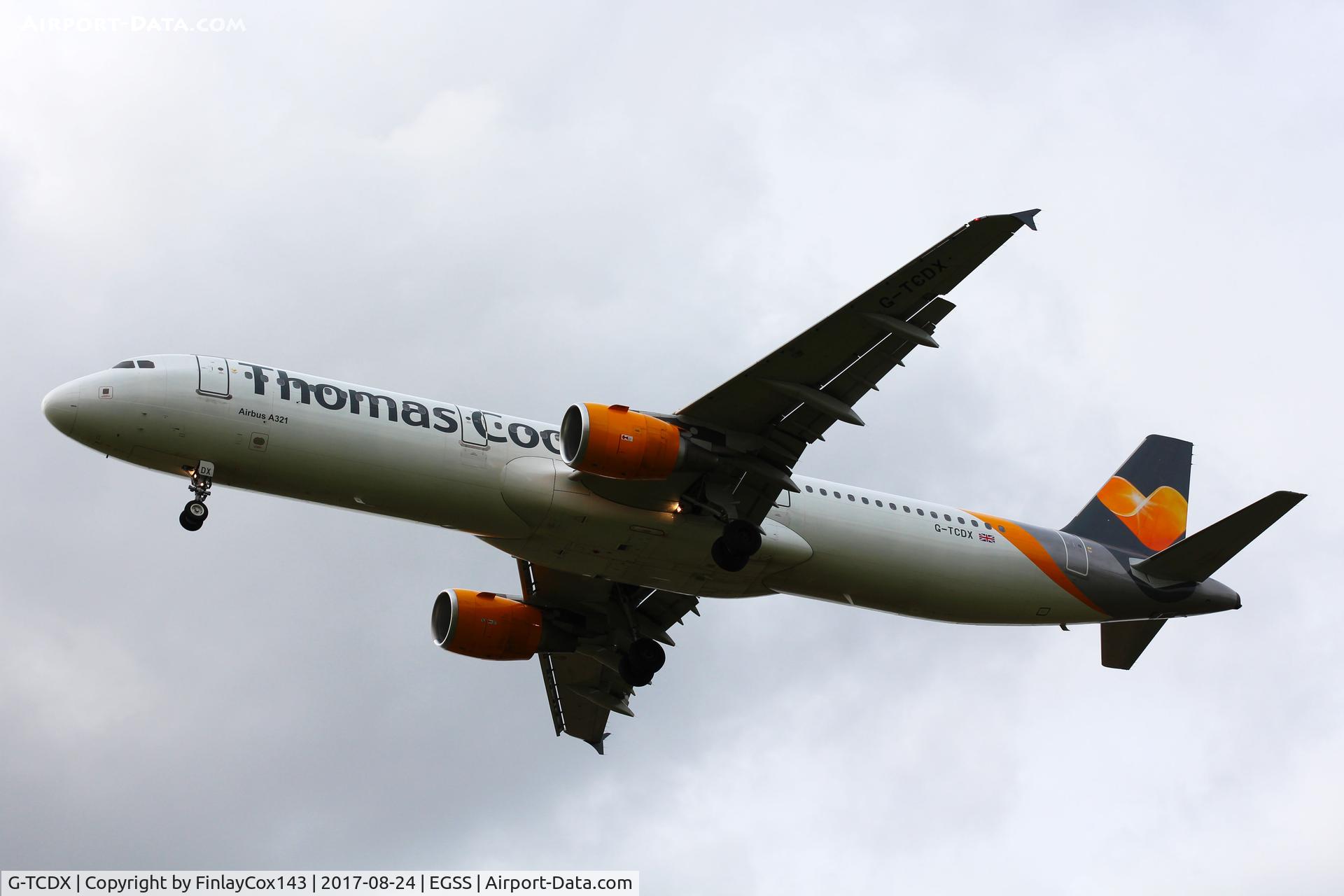 G-TCDX, 2002 Airbus A321-211 C/N 1887, Landing at London Stansted (STN) from Lanzarote (ACE) as MT1331