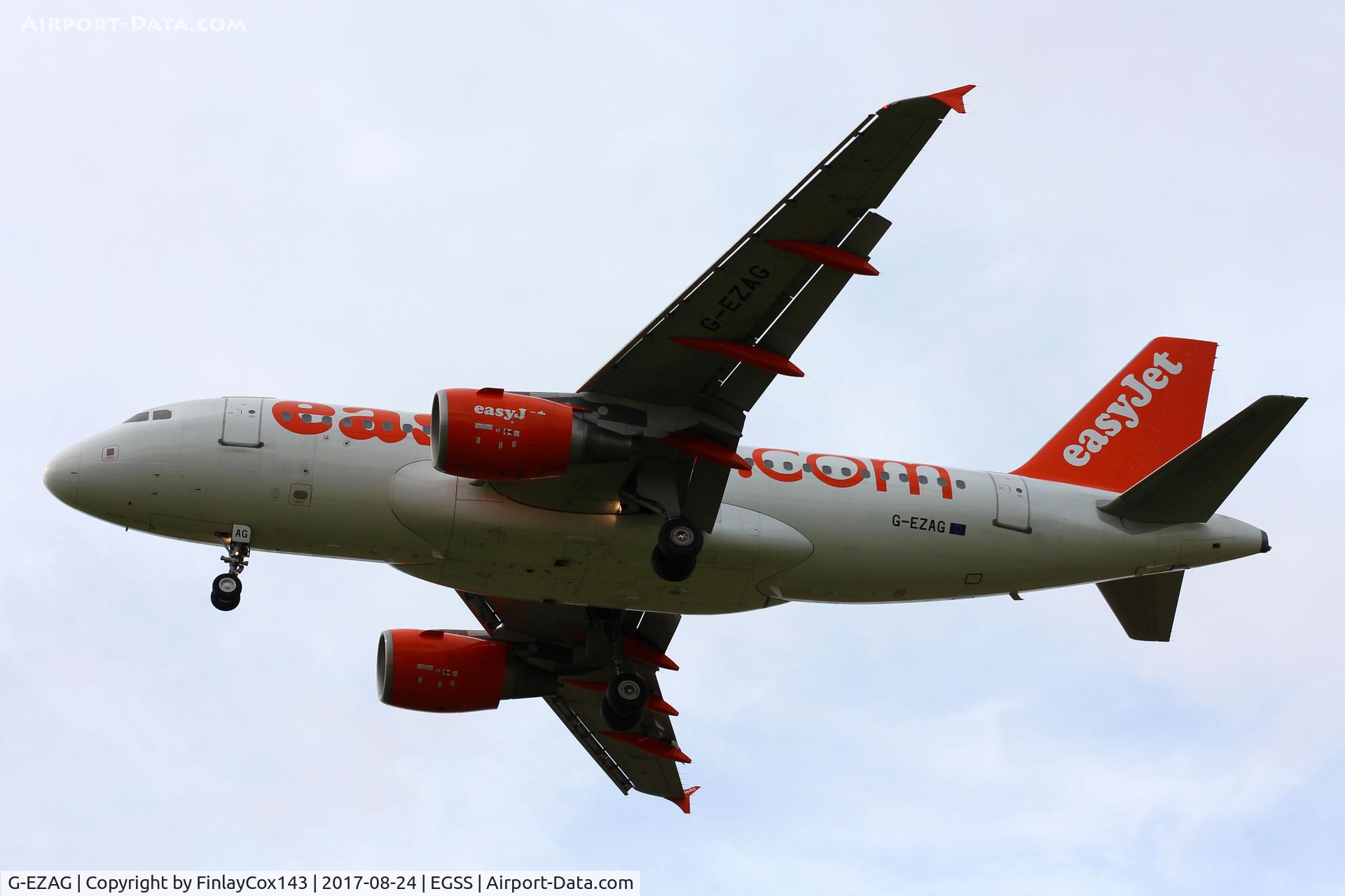 G-EZAG, 2006 Airbus A319-111 C/N 2727, Arriving at London Stansted (STN) from Prague (PRG) as U23068