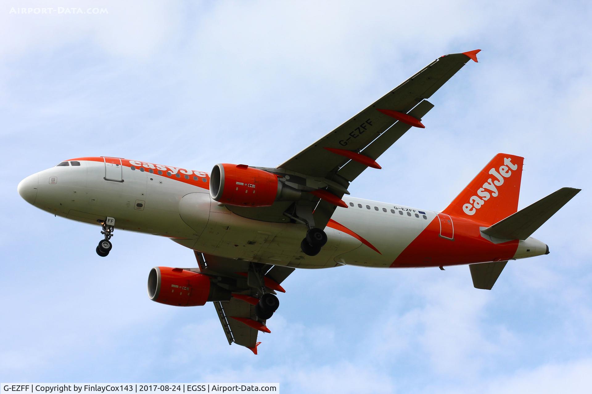 G-EZFF, 2009 Airbus A319-111 C/N 3844, Landing at London Stansted (STN) from Cagliari (CAG) as U23204