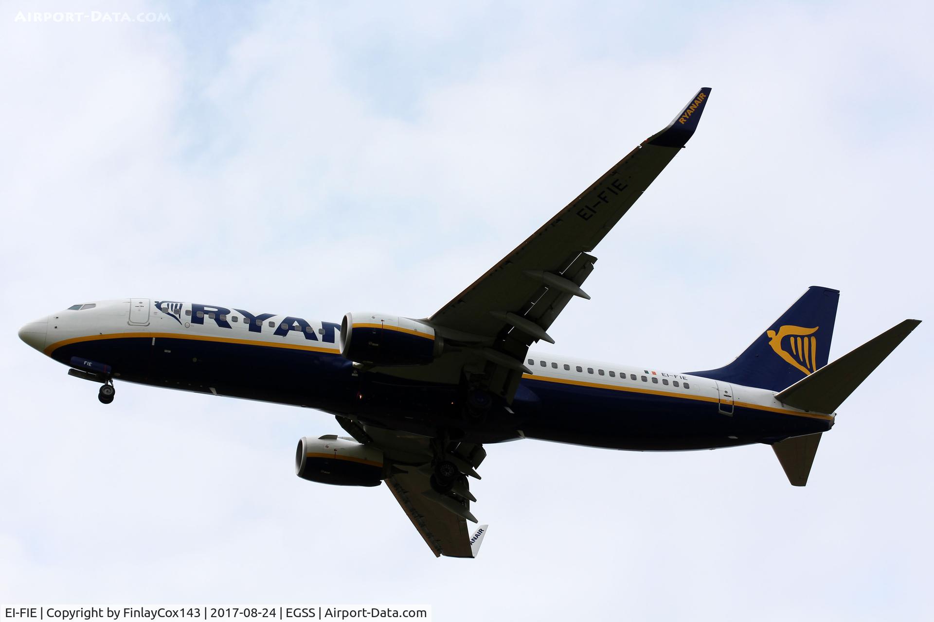 EI-FIE, 2015 Boeing 737-8AS C/N 44695, Landing at London Stansted (STN) from Marseille (MRS) as FR6542