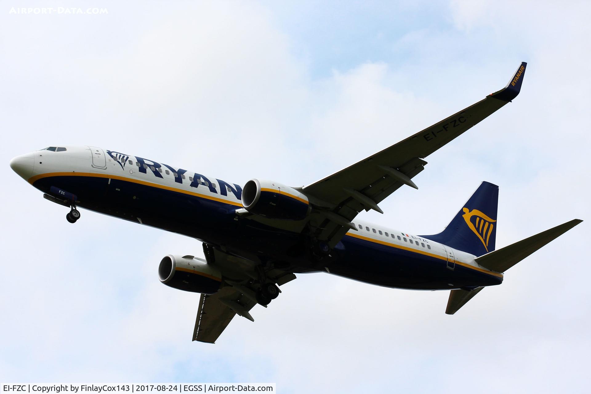 EI-FZC, 2017 Boeing 737-8AS C/N 44776, Landing at London Stansted (STN) from Poznan (POZ) as FR2337