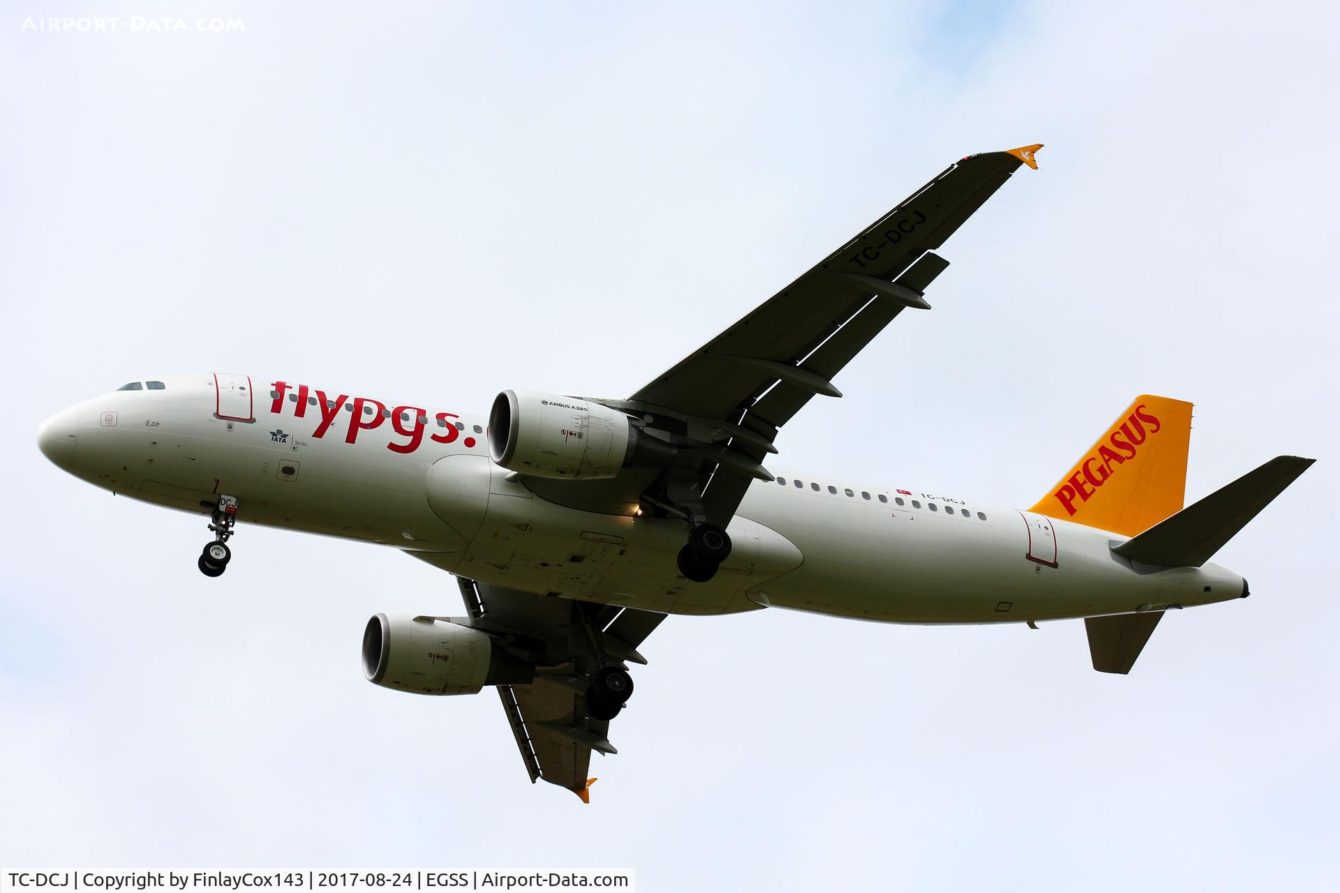 TC-DCJ, 2010 Airbus A320-214 C/N 4175, Landing at London Stansted (STN) from Istanbul (SAW) as PC1165