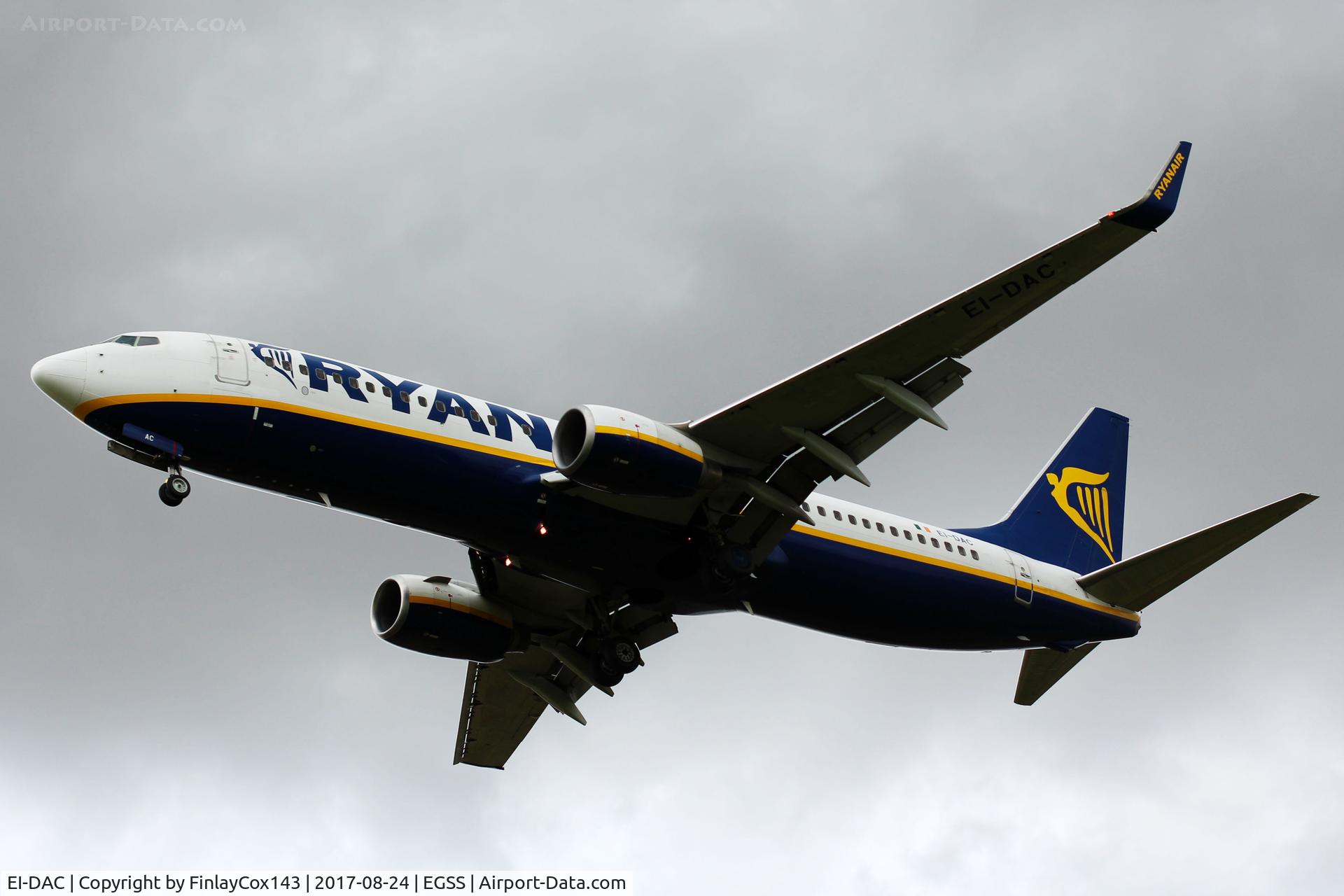 EI-DAC, 2002 Boeing 737-8AS C/N 29938, Landing at London Stansted (STN) from Milan (BGY)
as FR4195