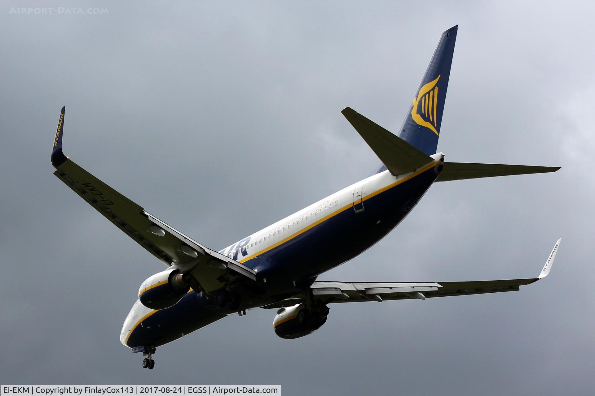 EI-EKM, 2010 Boeing 737-8AS C/N 38499, Landing at London Stansted (STN) from Las Palmas (LPA) as FR8133