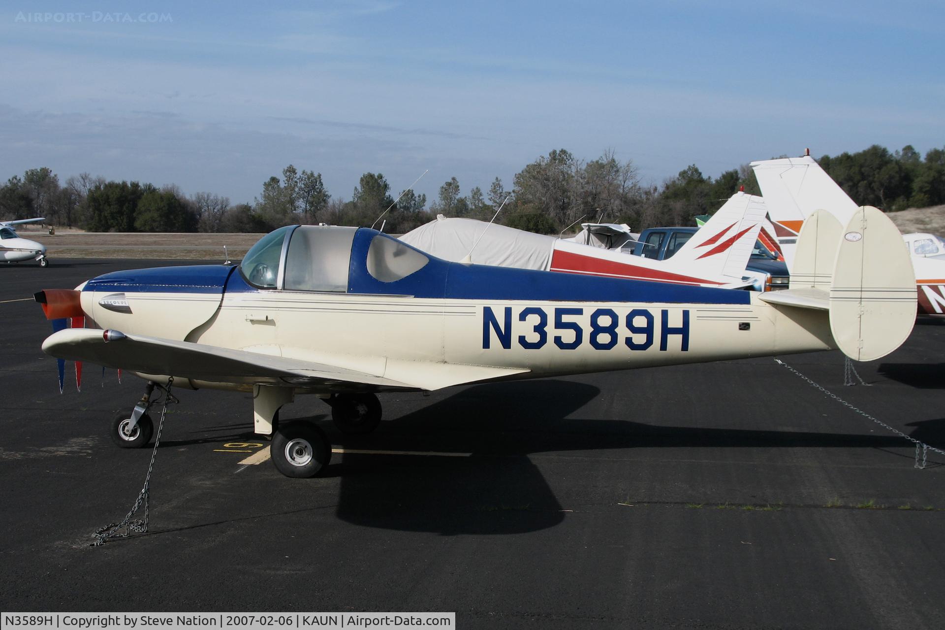 N3589H, 1946 Erco 415C Ercoupe C/N 4214, Locally-based 1946 Ercoupe 415-C @ Auburn Municipal Airport, CA sold to new owner in Caddo, OK 2011-05-23