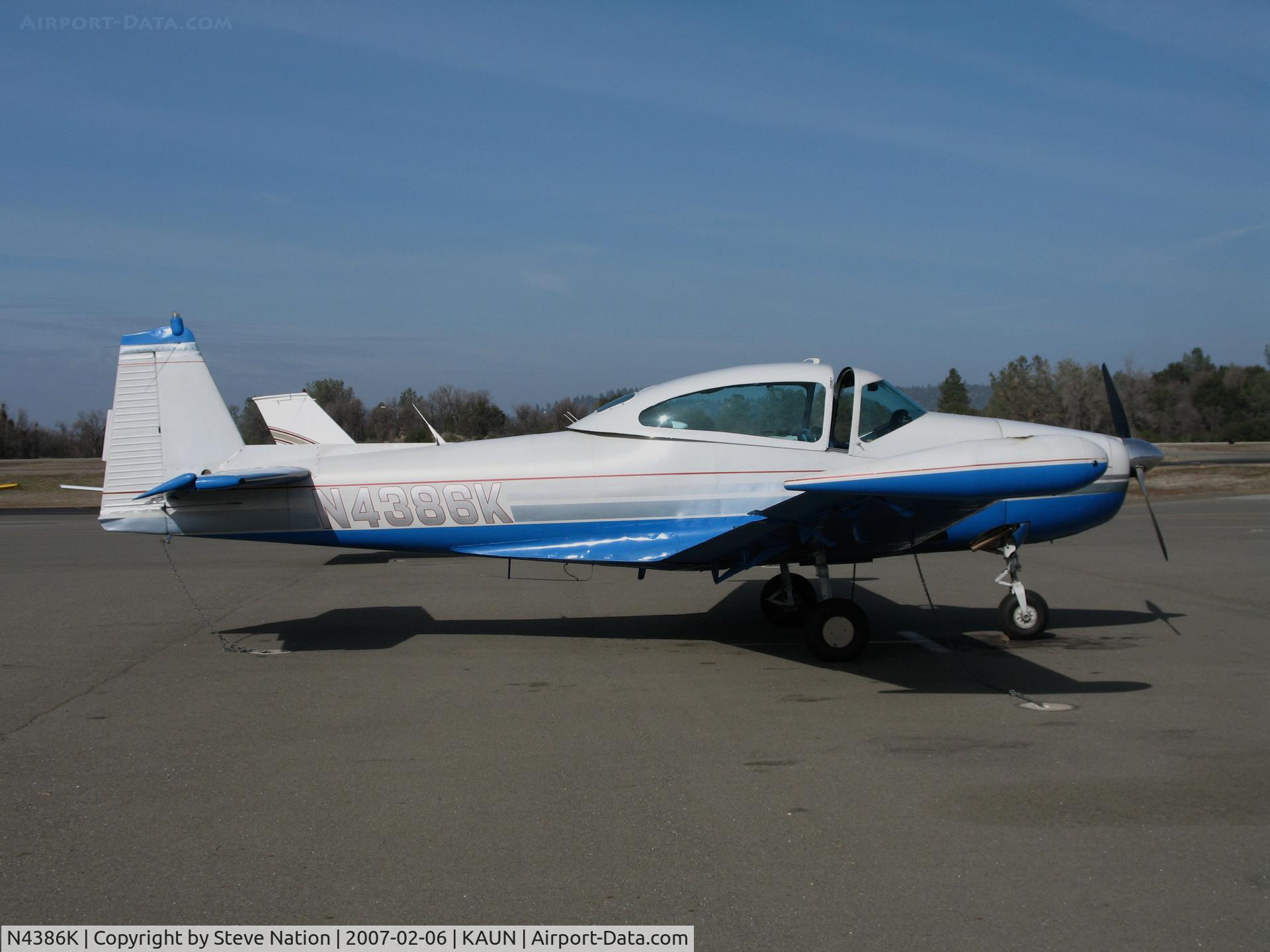 N4386K, 1949 Ryan Navion C/N NAV-4-1386, Locally-based 1949 Ryan Nation @ Auburn Municipal Airport, CA