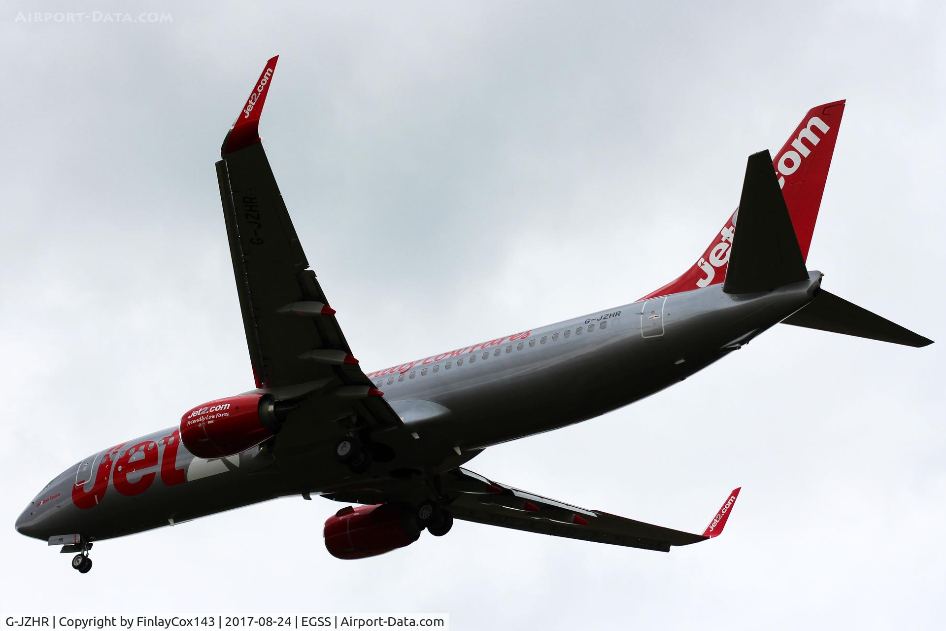 G-JZHR, 2016 Boeing 737-8MG C/N 63148, Landing at London Stansted (STN) from Faro (FAO) as LS1440