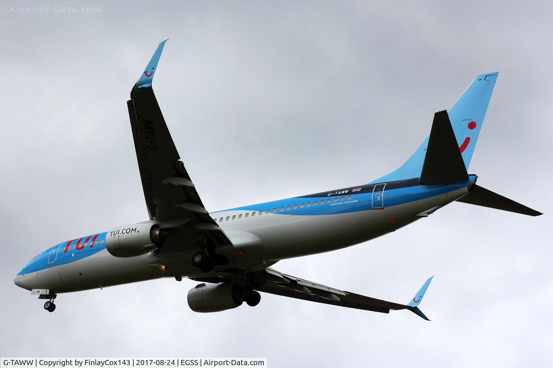 G-TAWW, 2015 Boeing 737-8K5 C/N 41663, Landing at London Stansted (STN) from Faro (FAO) as BY5463