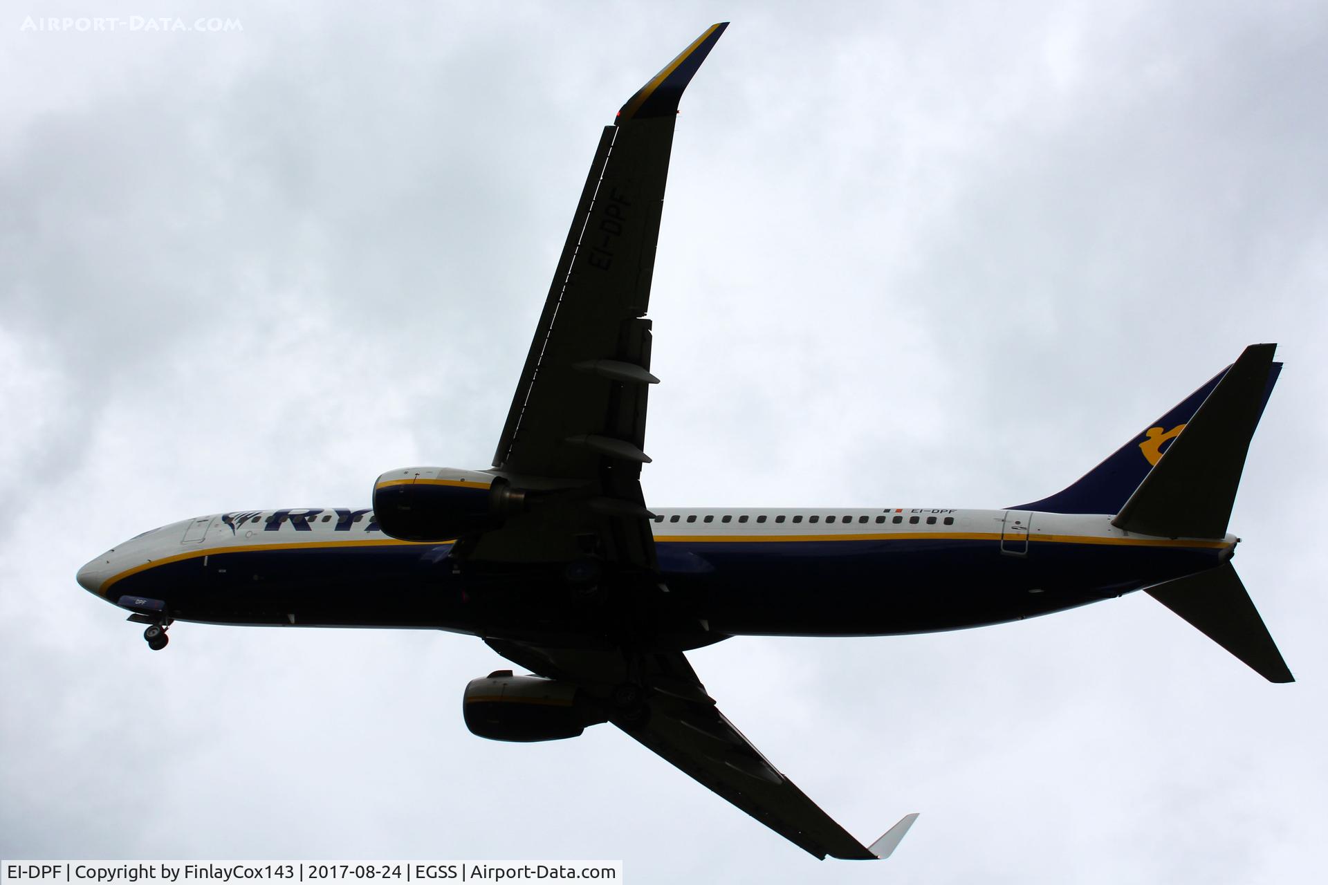 EI-DPF, 2007 Boeing 737-8AS C/N 33606, Landing at London Stansted (STN) from Lamezia Terme (SUF) as FR4967