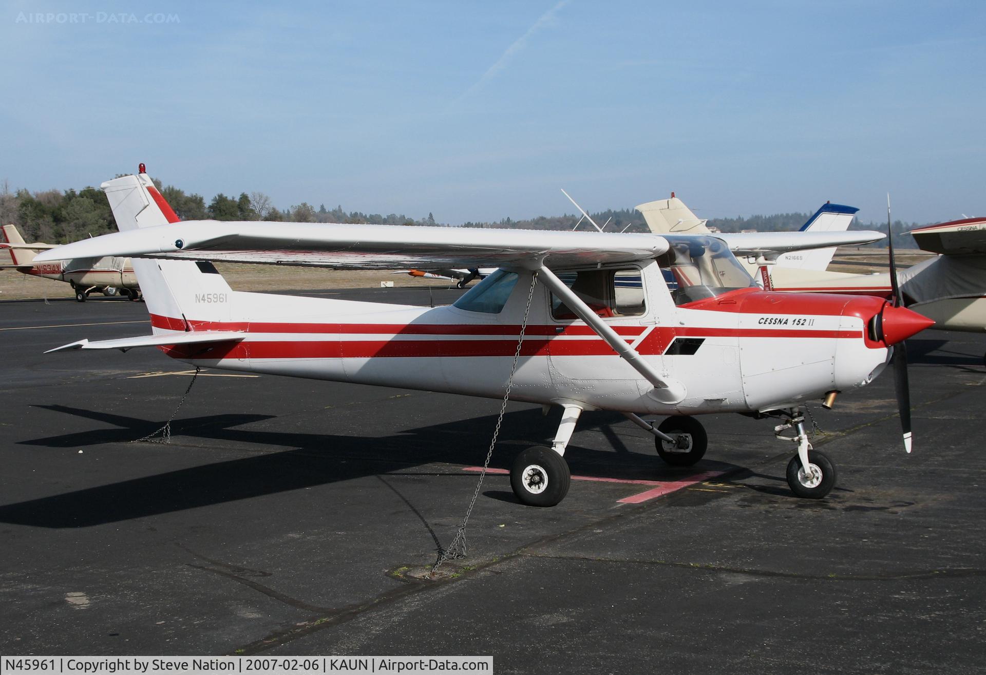 N45961, 1978 Cessna 152 C/N 15282961, Locally-based 1978 Cessna 152 @ Auburn Municipal Airport, CA to Sharman Enterprises Inc., Vacaville, CA 2008-10-24 then cancelled from USCAR 2008-11-14 as exported to New Zealand as ZK-ZGR
