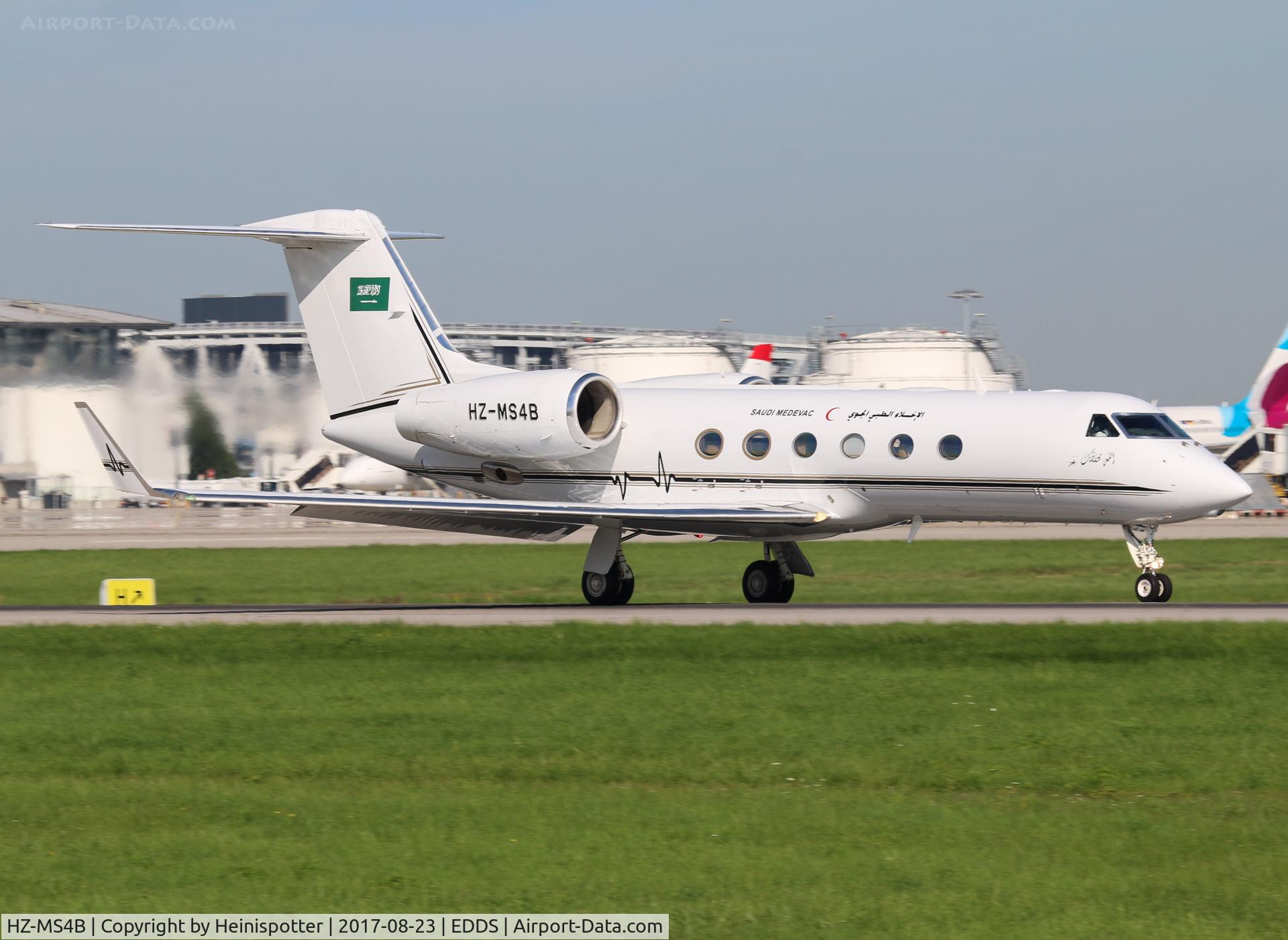 HZ-MS4A, 2014 Gulfstream Aerospace GIV-X (G450) C/N 4313, HZ-MS4B at Stuttgart Airport.