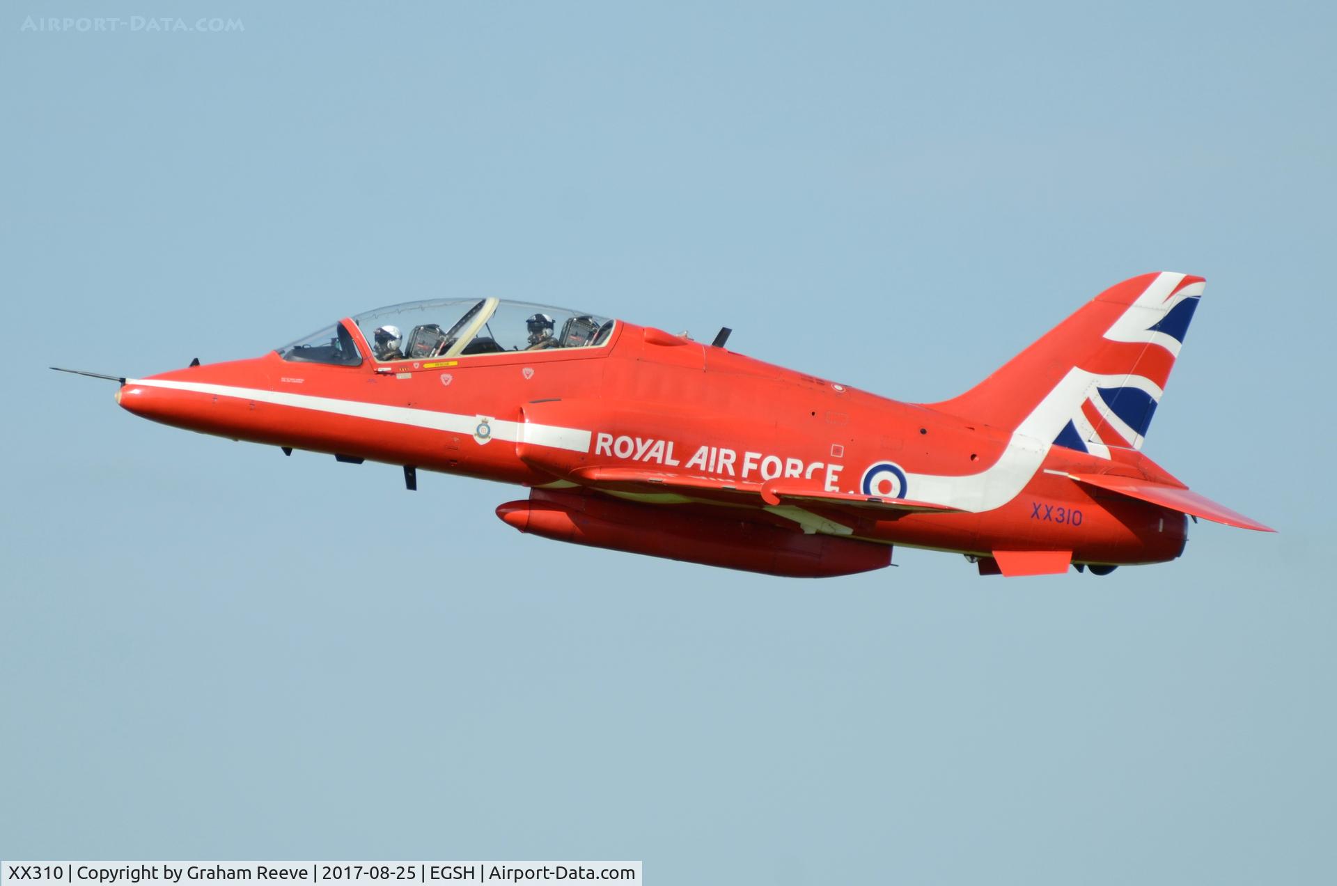 XX310, 1980 Hawker Siddeley Hawk T.1W C/N 145/312135, Departing from Norwich.