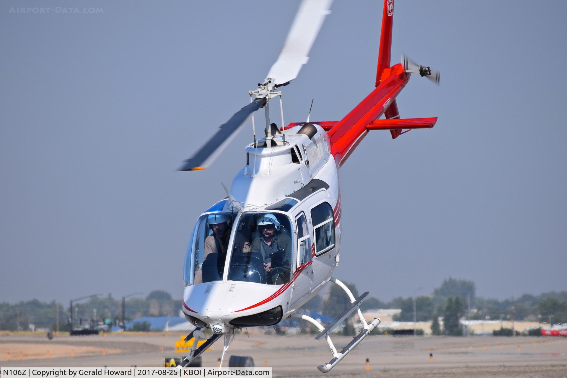 N106Z, 1970 Bell 206A JetRanger C/N 508, Starting take off run.