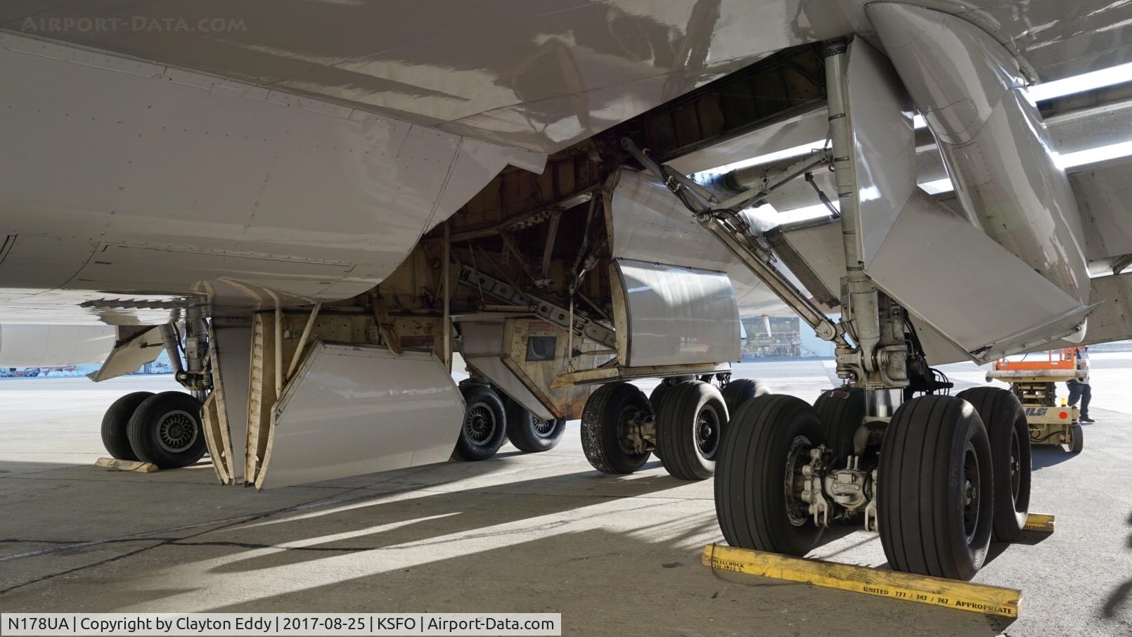 N178UA, 1990 Boeing 747-422 C/N 24385, SFO 2017.