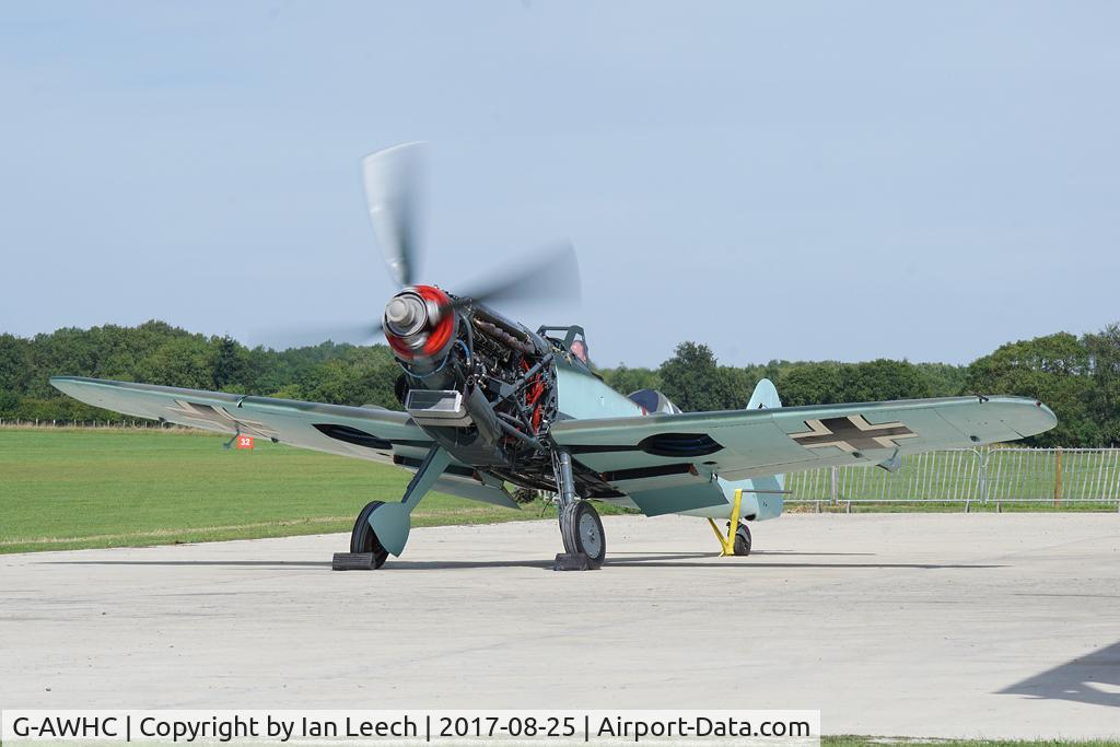 G-AWHC, 1954 Hispano HA-1112 M4L C/N 40/2, Engine testing at Sywell Aerodrome.