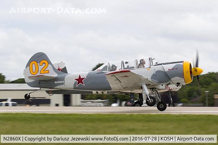 N2860X, 2001 Yakovlev (Aerostar) Yak-52TW C/N 0112227, Yakovlev (Aerostar) Yak-52TW  C/N 112227, N2860X