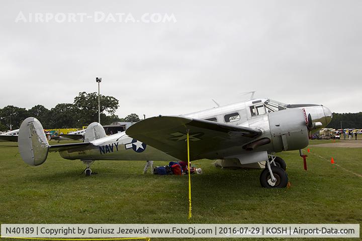 N40189, 1943 Beech RC-45J Expeditor C/N 5523, Beech RC-45J Expeditor  C/N 51218, N40189