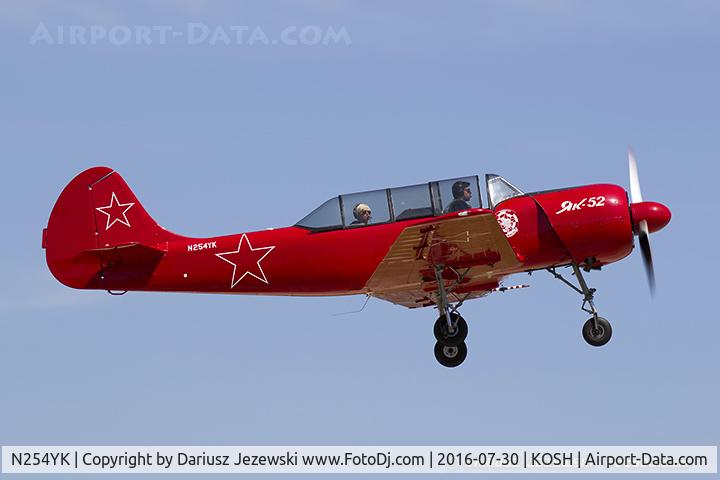 N254YK, 1985 Yakovlev Yak-52 C/N 855410, Yakovlev Yak-52  C/N 855410, N254YK